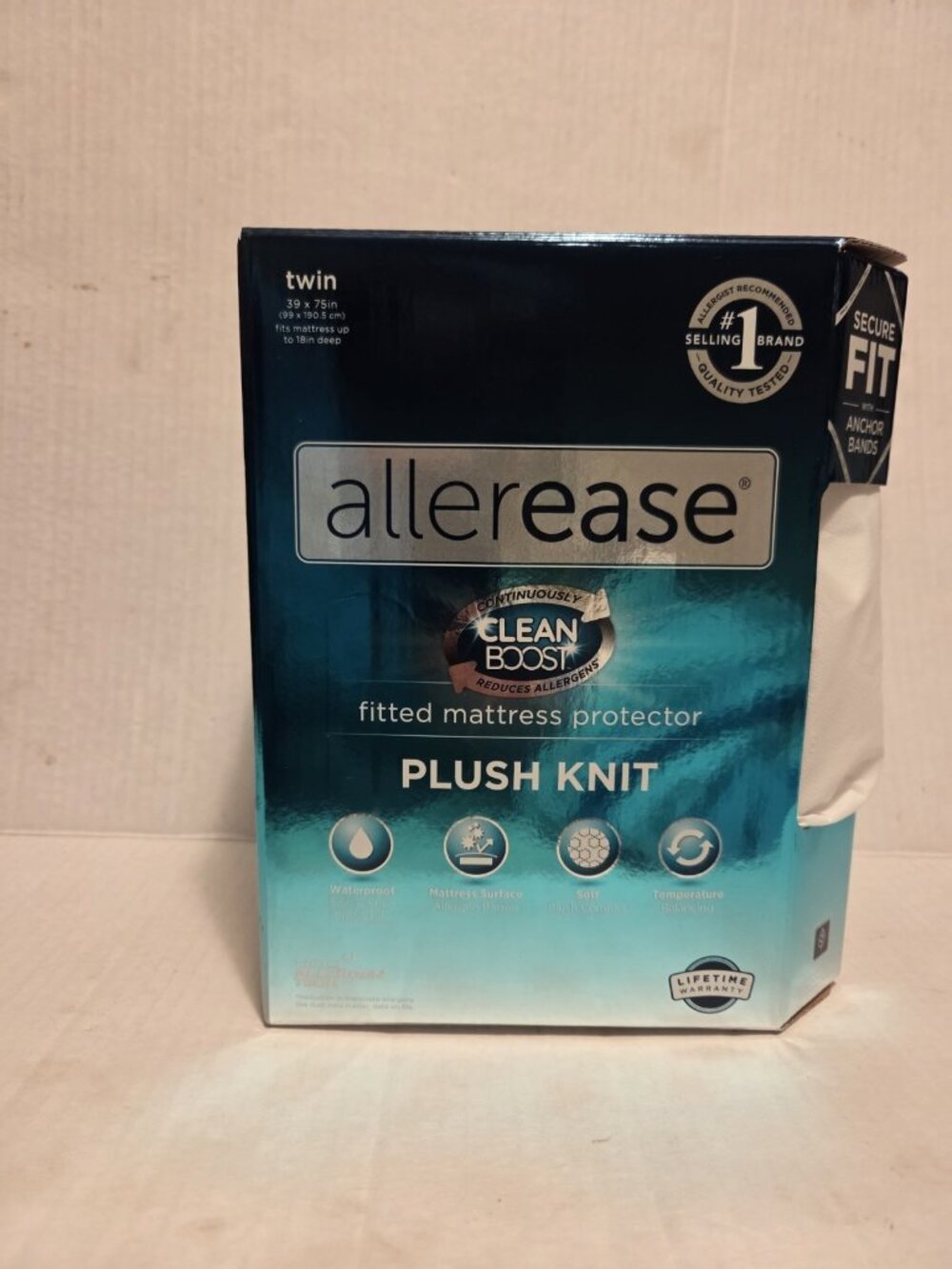 New AllerEase Clean Boost Plush‎ Knit Twin Mattress Protector Soft Waterproof